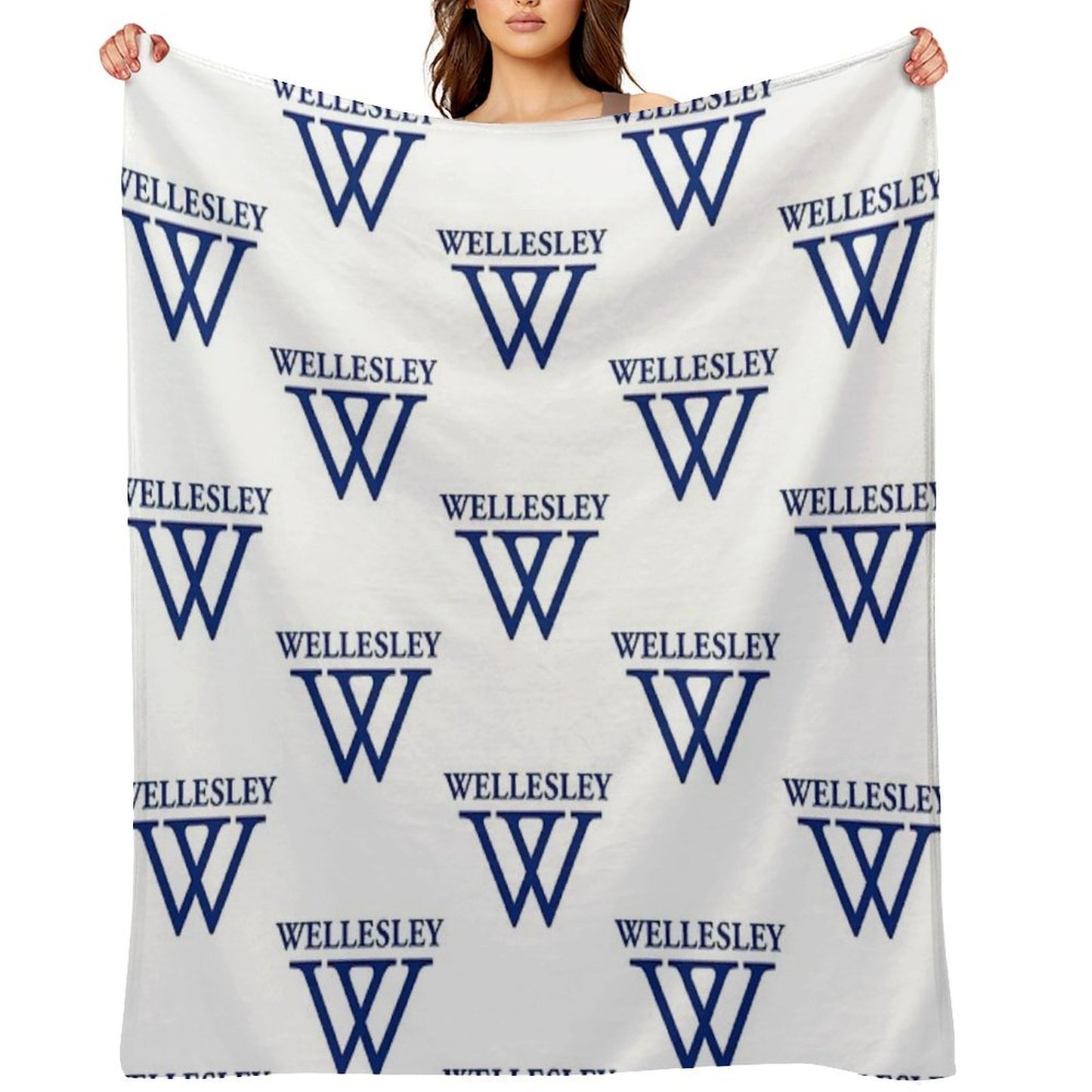 Wellesley University Official Logo Throw Blanket