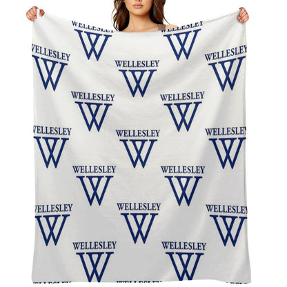Wellesley University Official Logo Throw Blanket