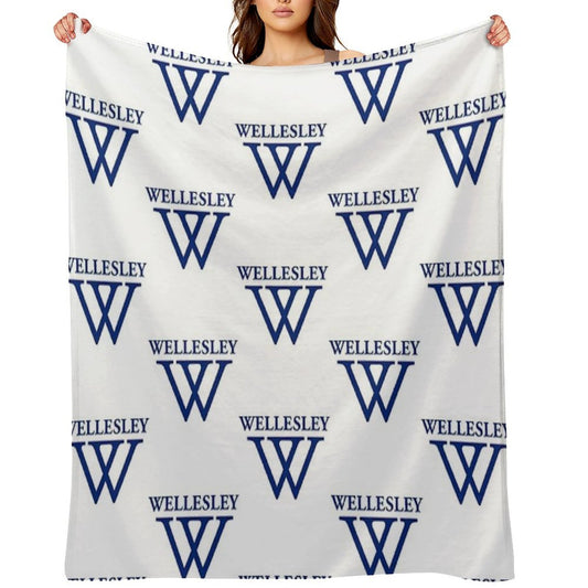 Wellesley University Official Logo Throw Blanket