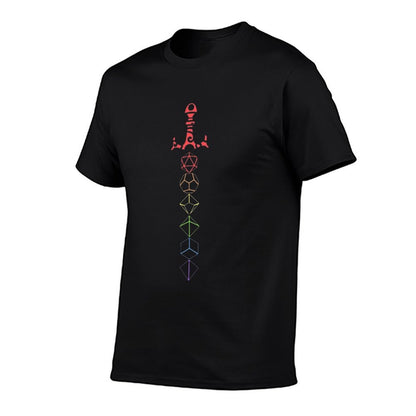 Rainbow Dice Sword Tabletop RPG Gaming  High-quality Stitching T-Shirt