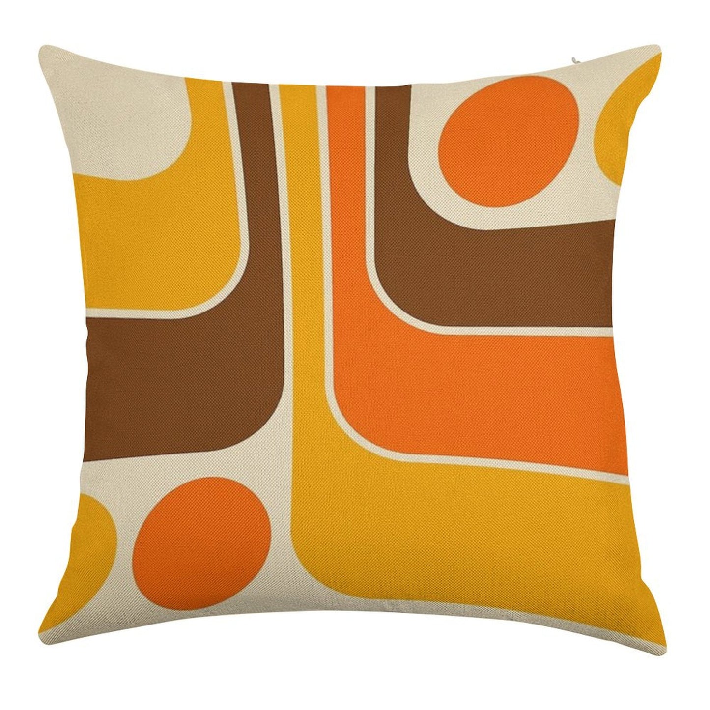 Retro Geometric Design 624 Linen Throw Pillow Cover