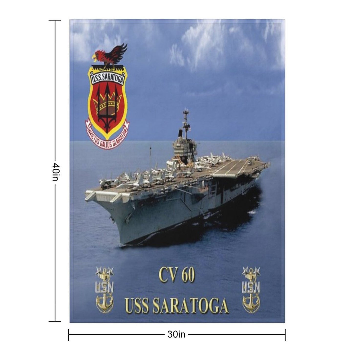 CV-60 USS Saratoga Throw Blanket