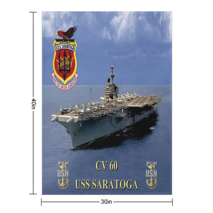 CV-60 USS Saratoga Throw Blanket