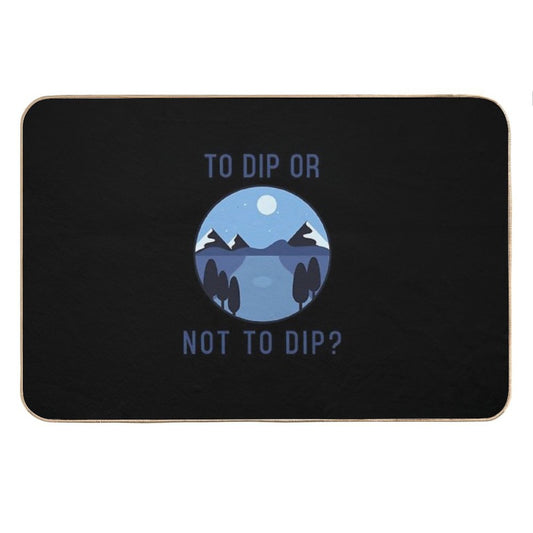 To Dip Or Not to Dip - Blue Graphic - Wild Swimming Tees Bath Mat