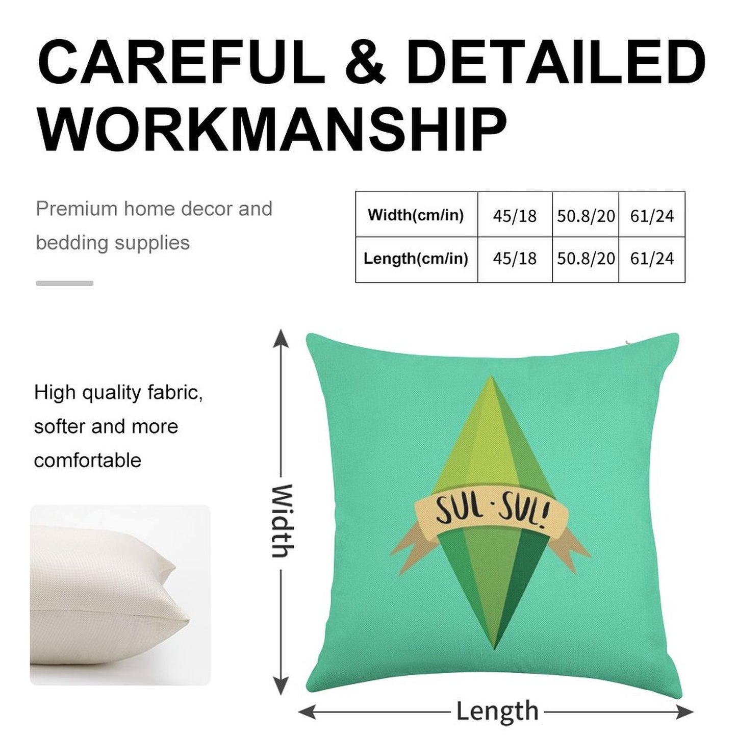 Plumbob Linen Throw Pillow Cover