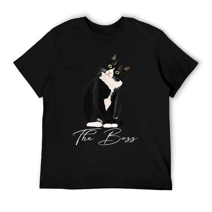 Boss Tuxedo Cat Lovers Funny Shirt for Mom Dad Gift T-Shirt