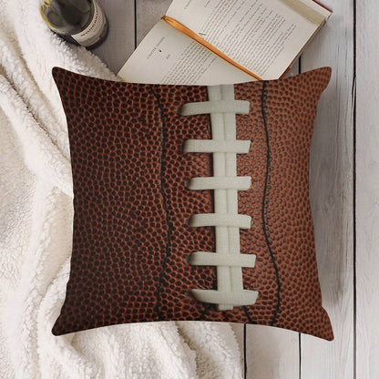 Football Linen Throw Pillow Cover