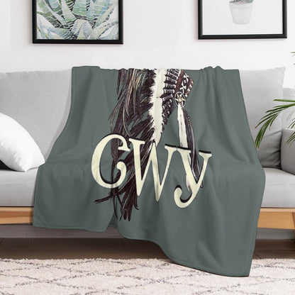 Cherokee (Cherokee Language) Headdress Throw Blanket