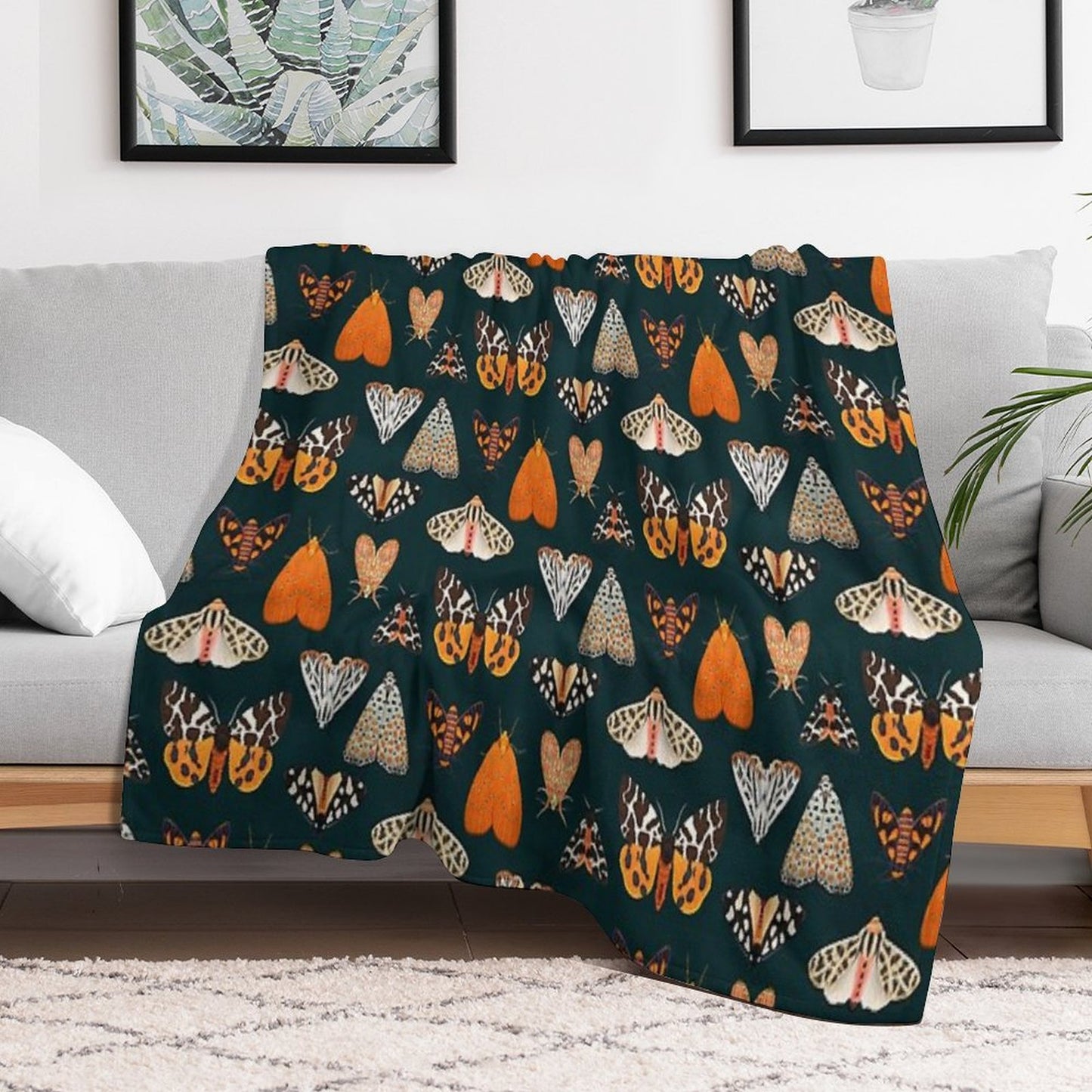 Tiger Moths Throw Blanket
