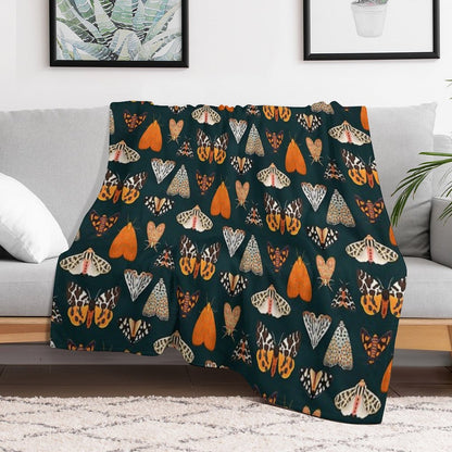 Tiger Moths Throw Blanket