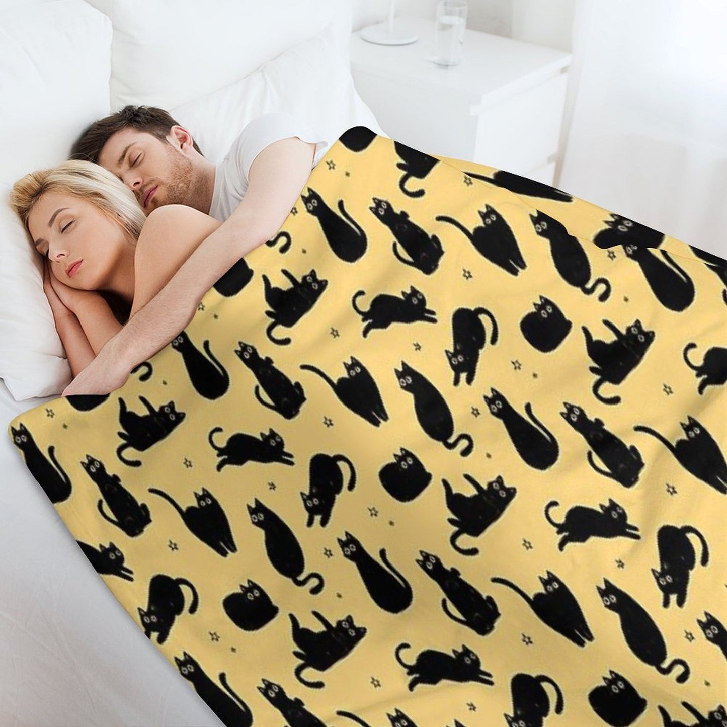 Black Cat Pattern Throw Blanket