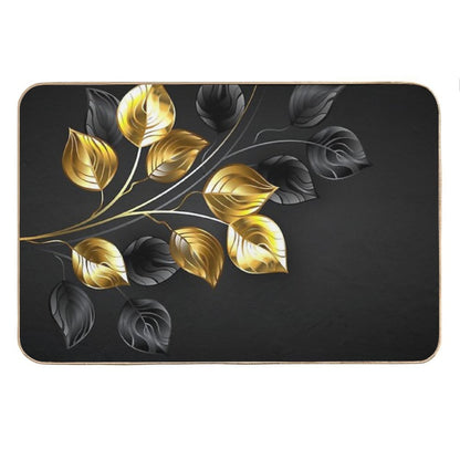 Background with Gold And Black Branches Bath Mat