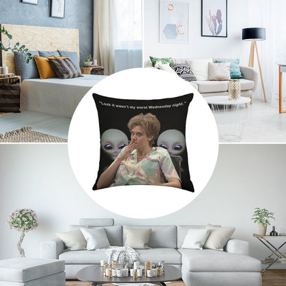 Kate Mckinnon Aliens Linen Throw Pillow Cover