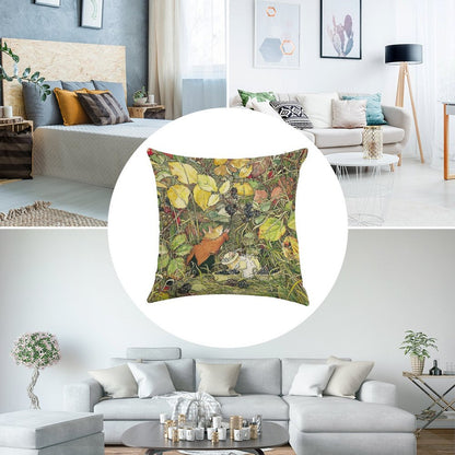 Blackberry Picking Linen Throw Pillow Cover