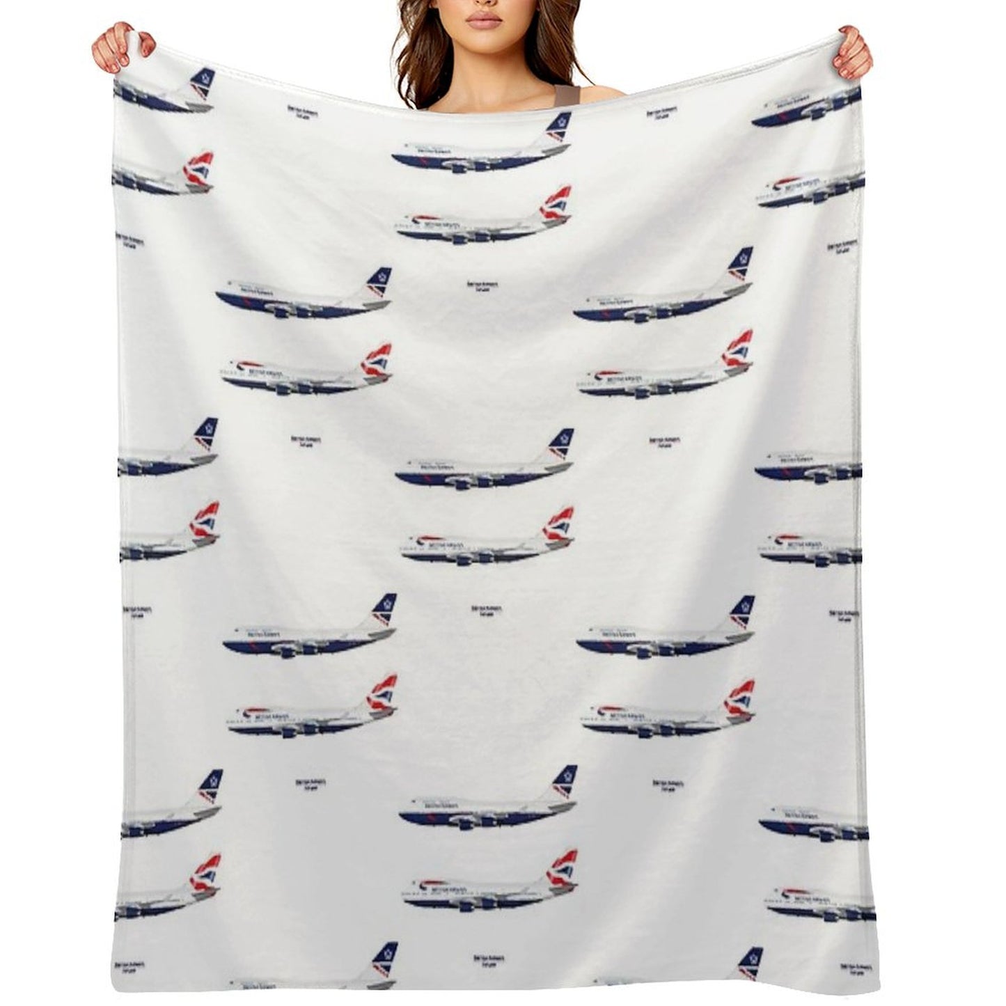 British Airways 747s Throw Blanket