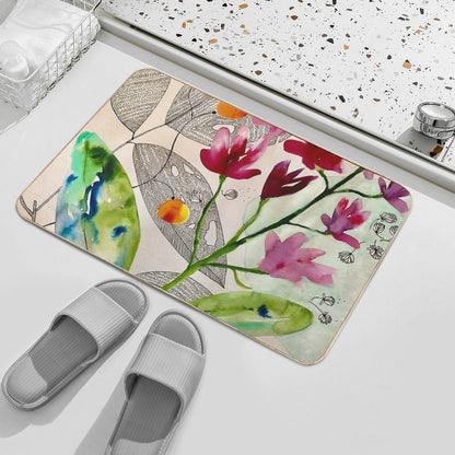 Botanical Composition  Non-Slip Bath Mat