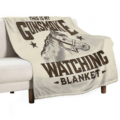 This Is My GUNSMOKE Watching Blanket  Funny Retro TV Throw Blanket Throw Blanket