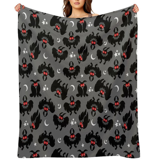 Cute Cryptids - Mothman Pattern Throw Blanket