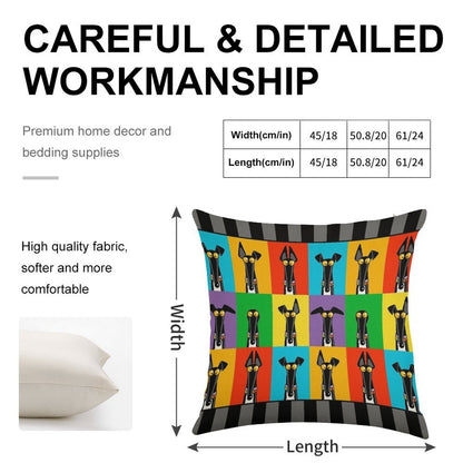Greyhound Semaphore with Border Linen Throw Pillow Cover