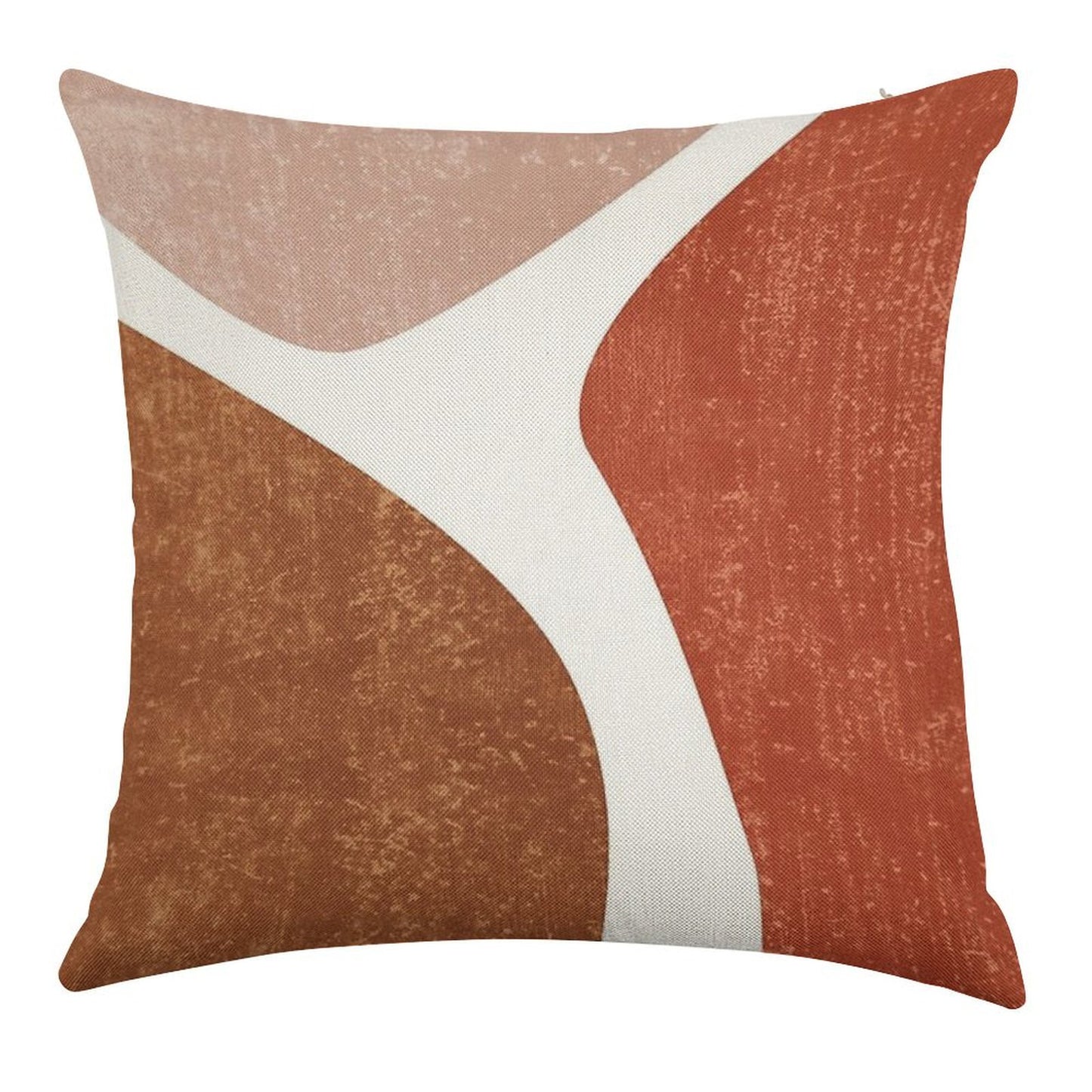 Terracotta Art Print 2 - Terracotta Abstract - Modern, Minimal, Contemporary Abstract - Brown, Beige Linen Throw Pillow Cover