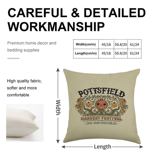 Pottsfield Harvest Festival Linen Throw Pillow Cover