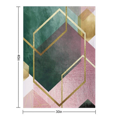 Emerald Green And Pink Geo No 1 Throw Blanket