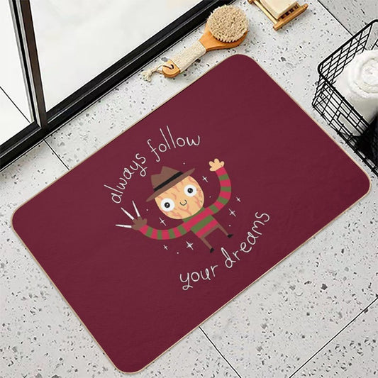 Always Follow Your Dreams  Pet-Safe Bath Mat