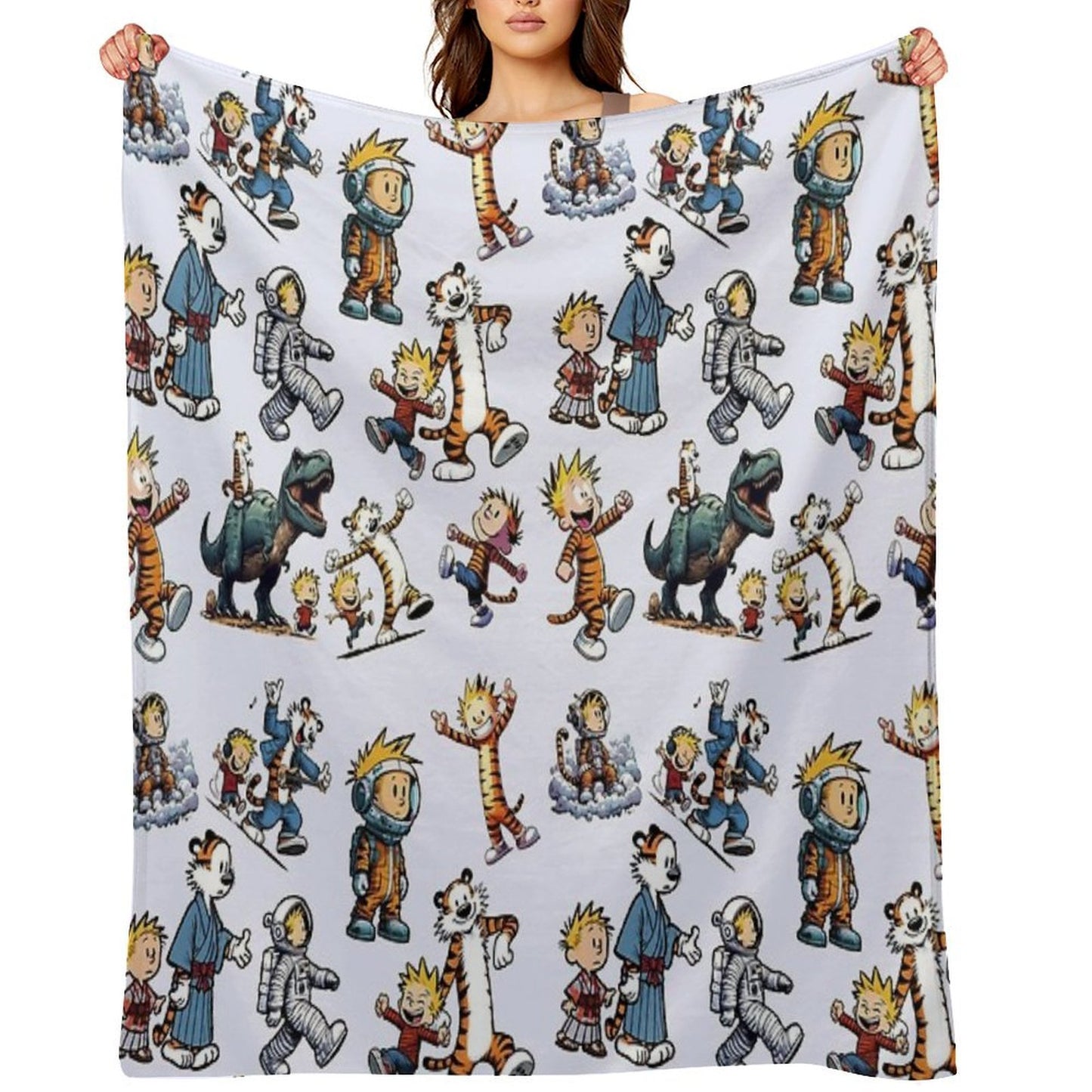 The World of Calvin And His Friendly Tiger Throw Blanket