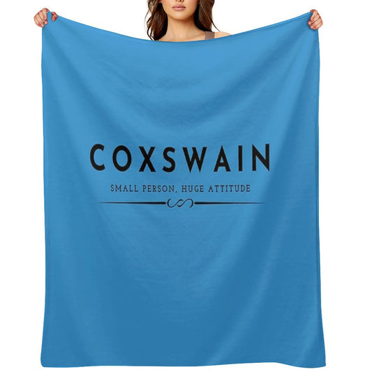 Rowing - Coxswain Small Person Huge Attitude Throw Blanket