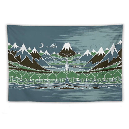 Forest Mountain Path in The Style of J.R.R.Tolkien Tapestry