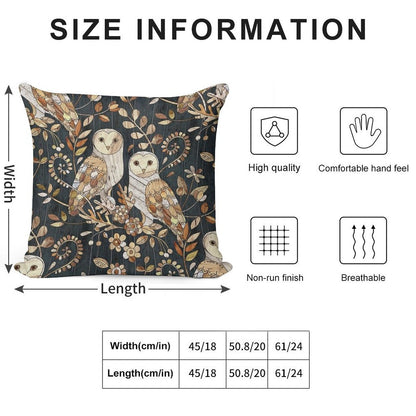 Wooden Wonderland Barn Owl Collage Soft Luxury Feel Throw Pillow