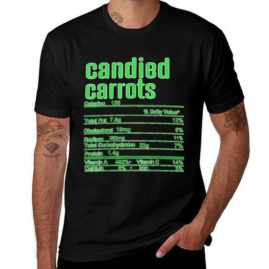 Thanksgiving Christmas Candied Carrots Nutrition Fact  Graphic-printed T-Shirt