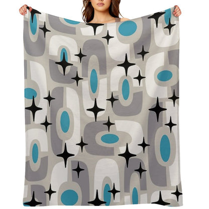 Retro Mid Century Atomic Composition 259 Throw Blanket