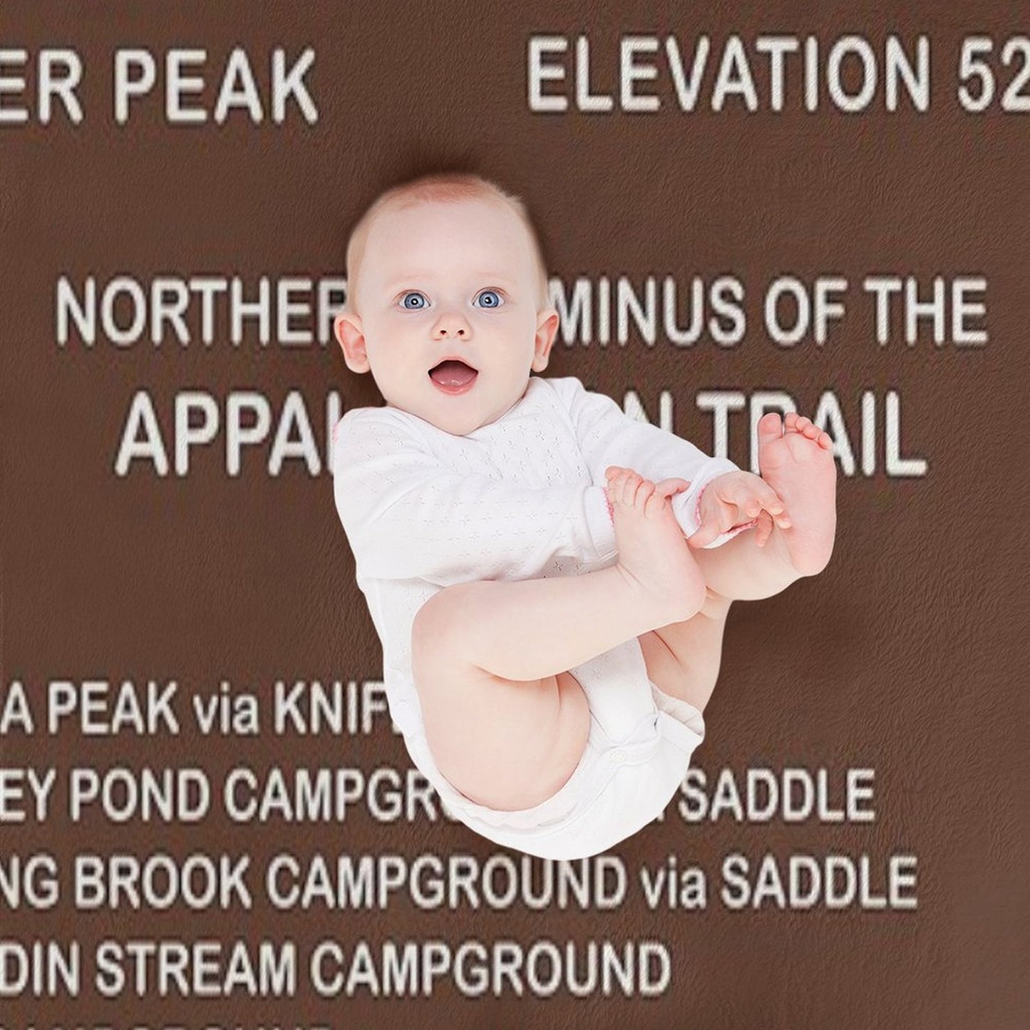 Katahdin Summit Sign - Appalachian Trail Throw Blanket