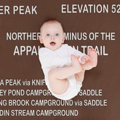 Katahdin Summit Sign - Appalachian Trail Throw Blanket