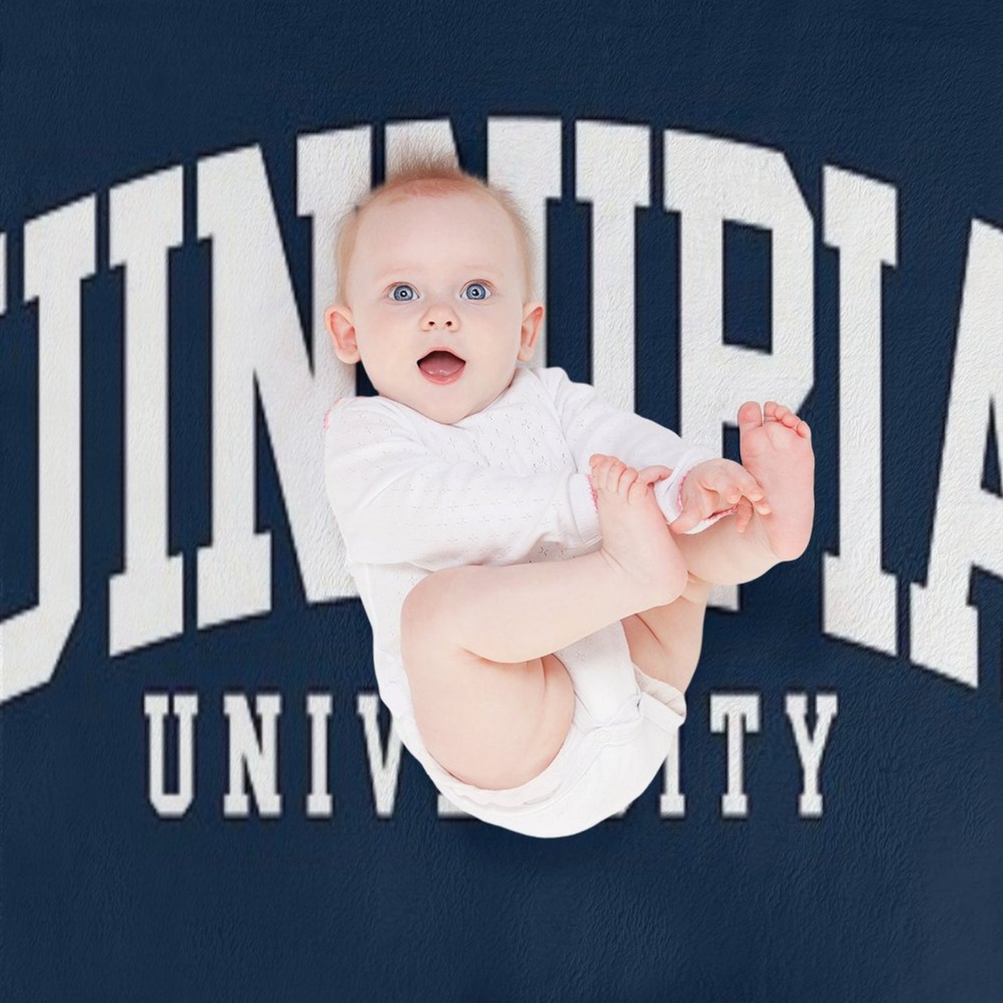 Quinnipac - College Font Curved Throw Blanket