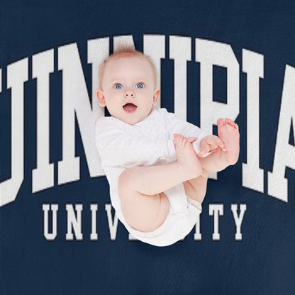 Quinnipac - College Font Curved Throw Blanket