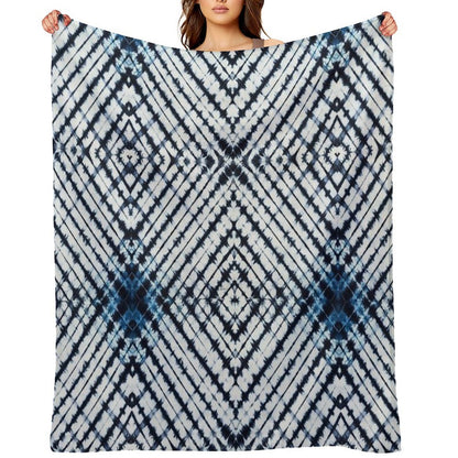 Diamonds Indigo Throw Blanket