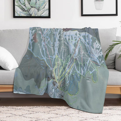 Fernie Resort Trail Map Throw Blanket