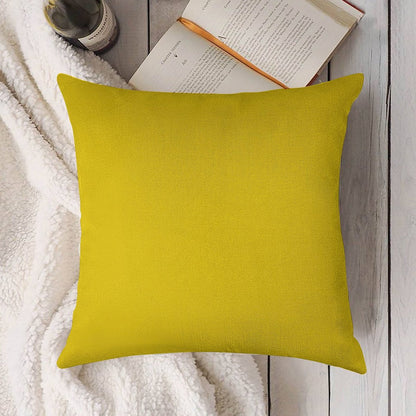Preppy Summer Happy Sunflower Pastel Lemon Yellow Linen Throw Pillow Cover