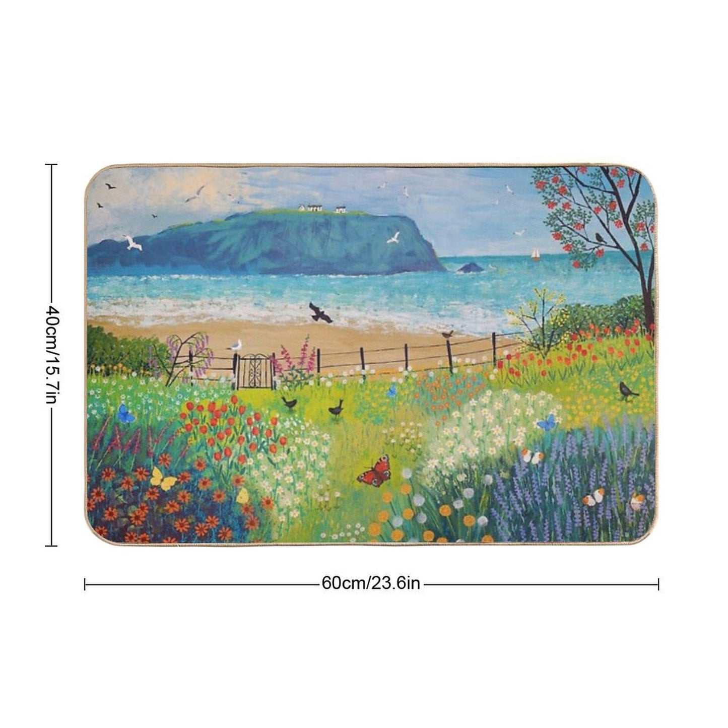 Garden Beside The Sea Bath Mat