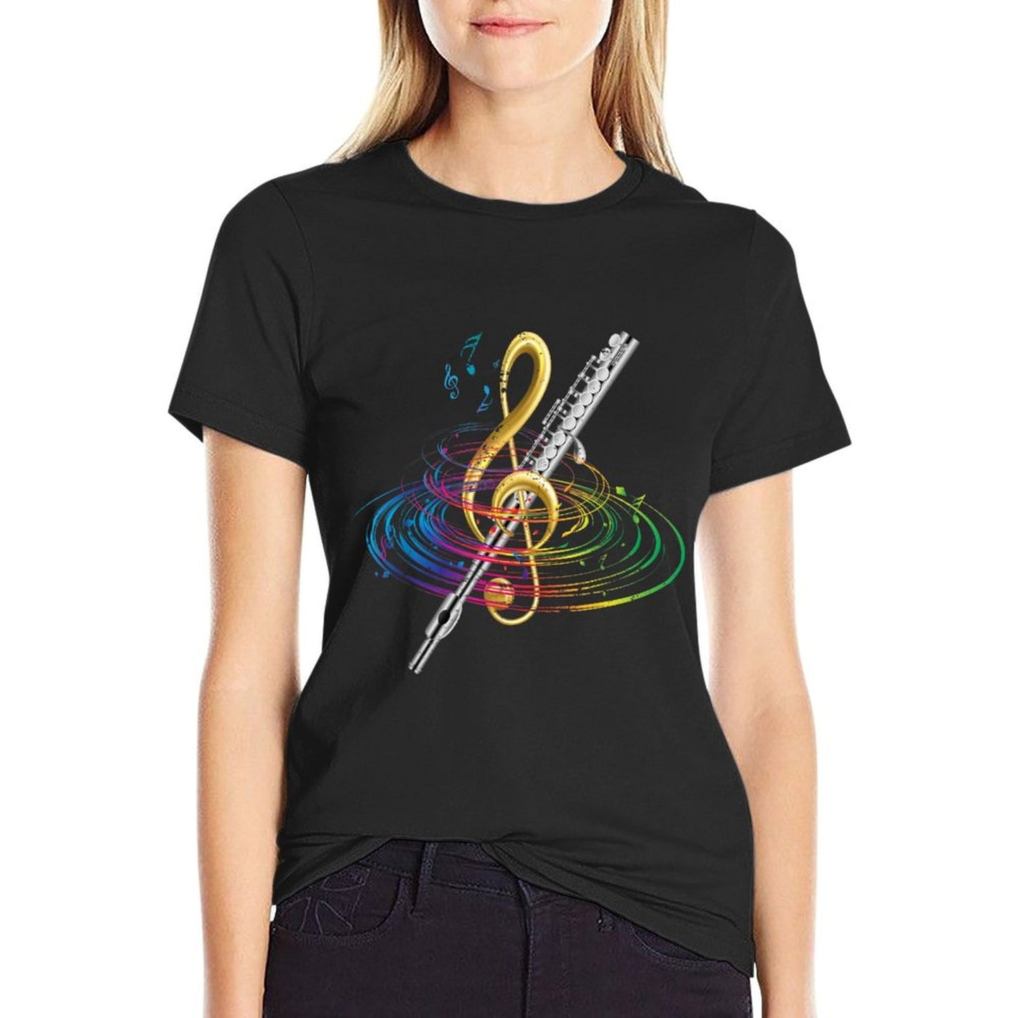 Classical Music Treble Clef Flutist Gift Flute T-Shirt