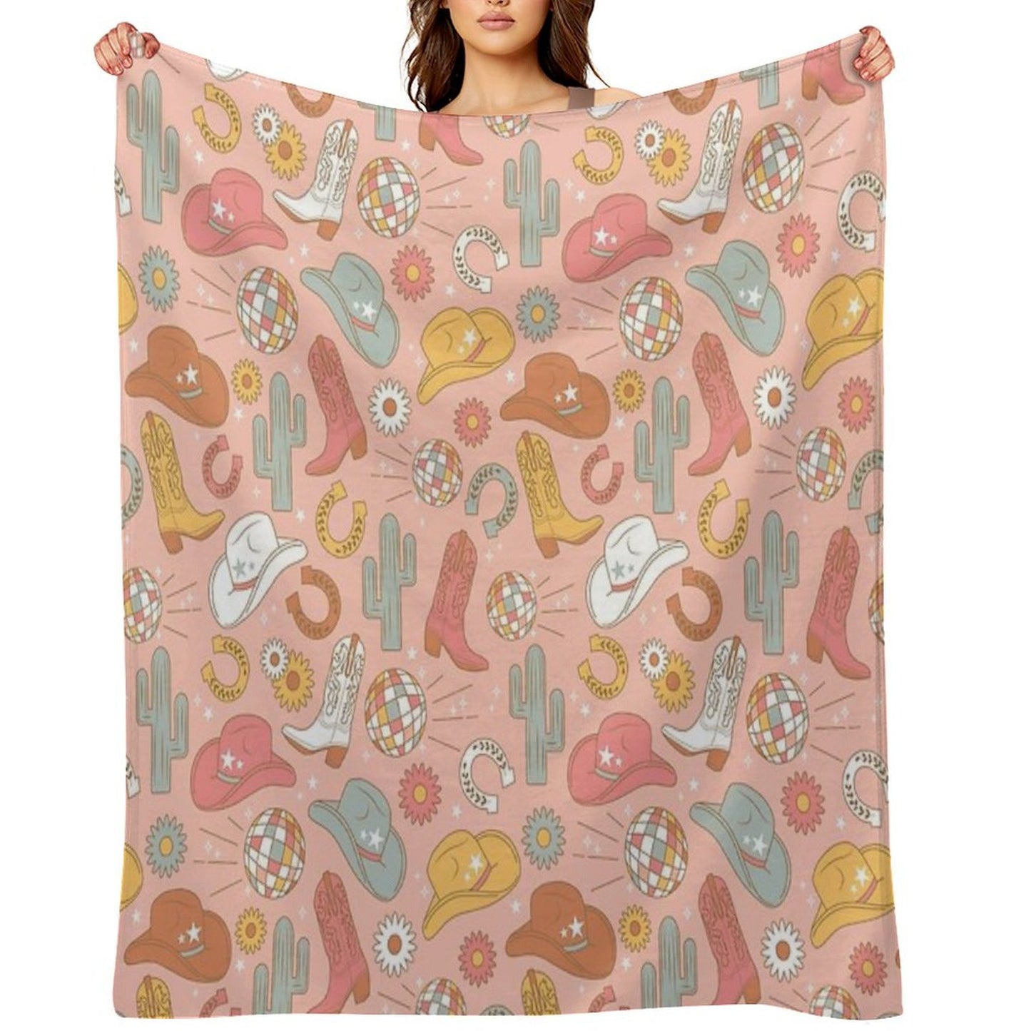 Disco Cowgirl Throw Blanket