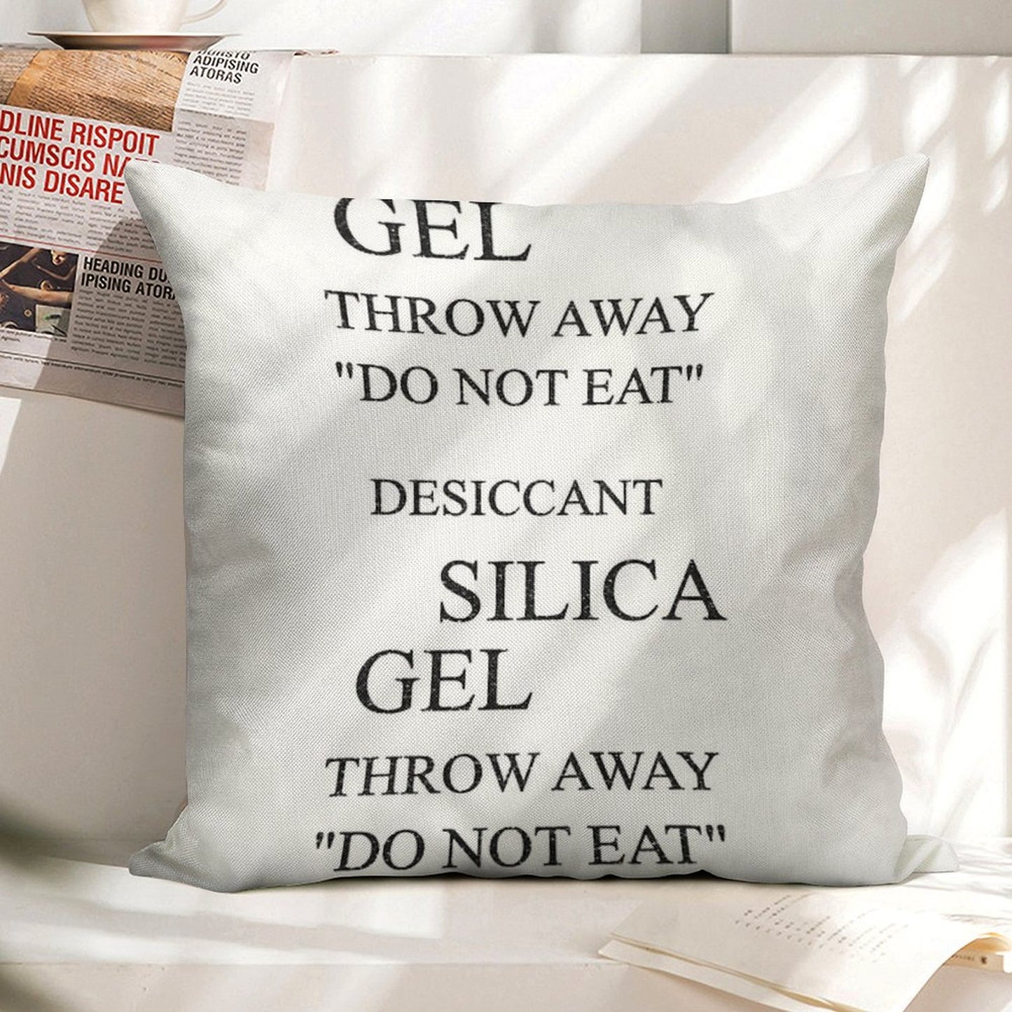 Do Not Eat - Silica Gel Linen Throw Pillow Cover