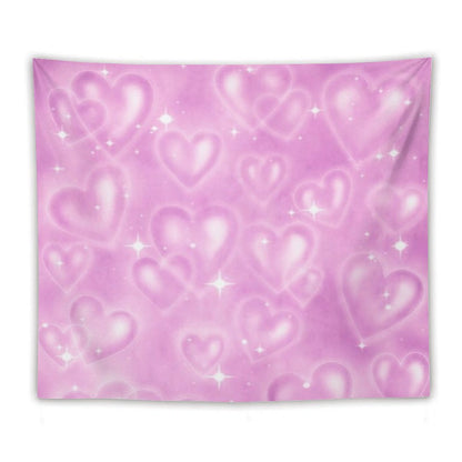 PINK 90S HEART BACKDROP Tapestry