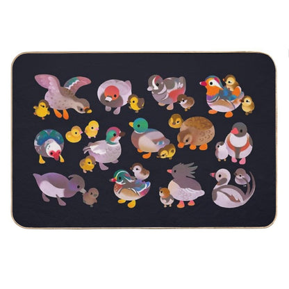 Duck And Duckling - Dark Bath Mat