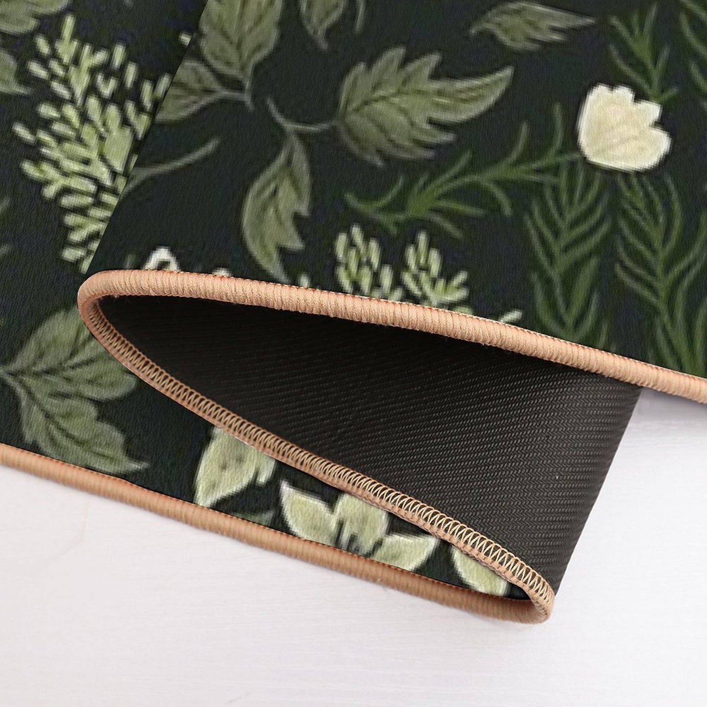 Woodland Nouveau Pattern Forest Green  Toxin-Free Bath Mat