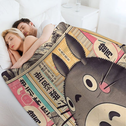 Vintage Japanese Poster Japanese Icon with Retro Charm Throw Blanket