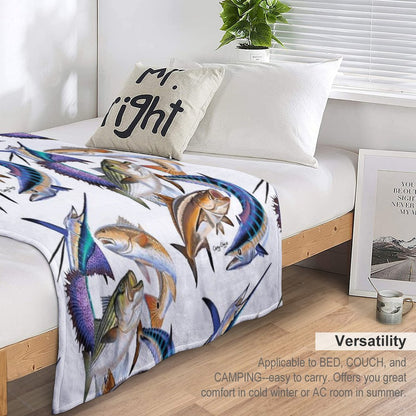 Gamefish Collage Throw Blanket