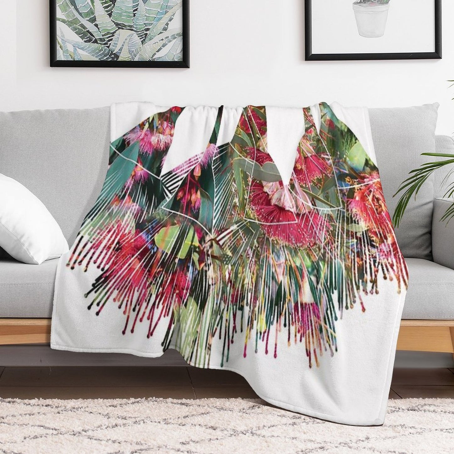 Gum Blossom Flowers Photo Collage Throw Blanket